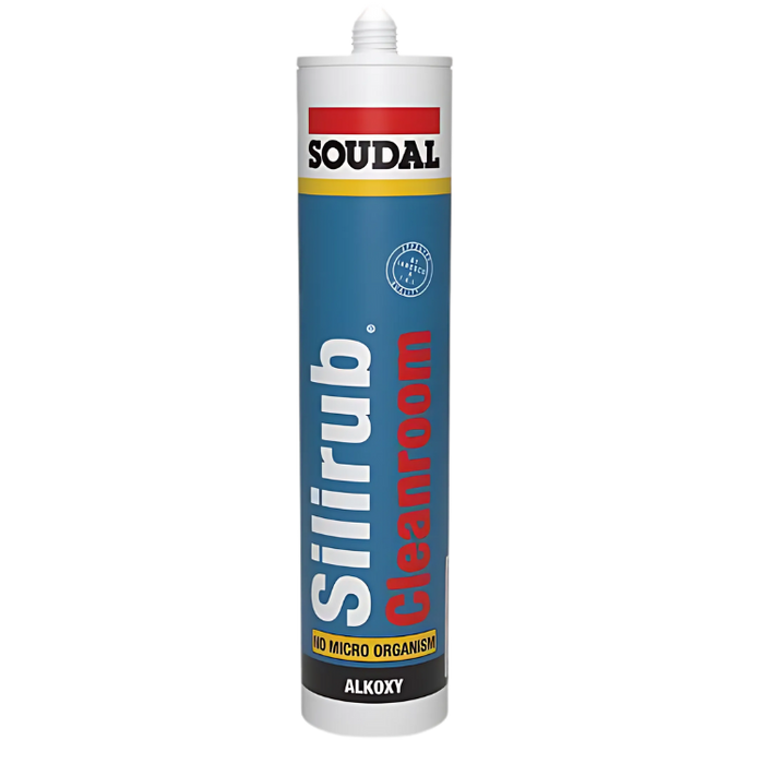 300ml White Soudal Silirub Cleanroom Silicone Sealant