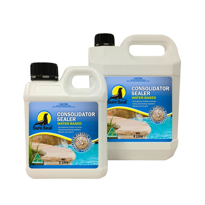 Two bottles of Sure Seal Consolidator Sealer on a white background