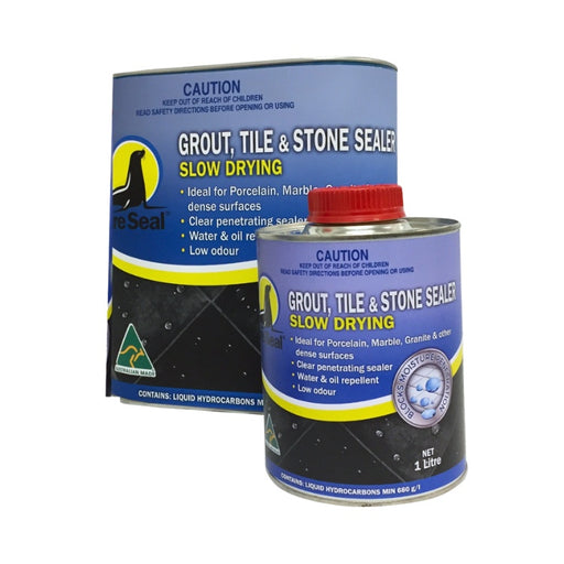 Two cans of sure seal grout, tile, and stone sealer