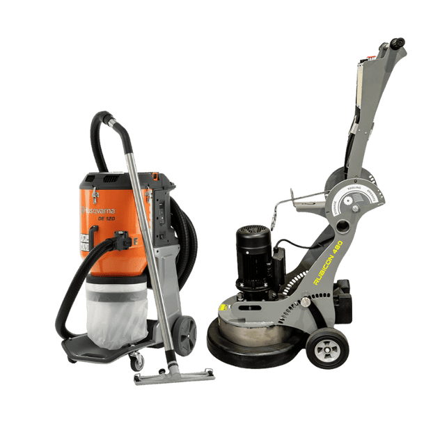 Hire concrete floor grinder and dust extractor package for dust-free floor preparation in Sydney