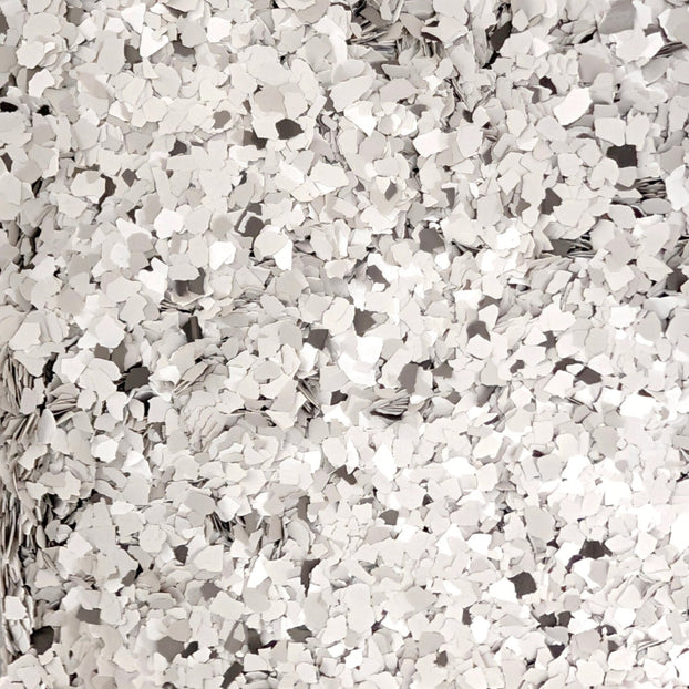 Garage floor epoxy chips with decorative flakes for DIY and trade use