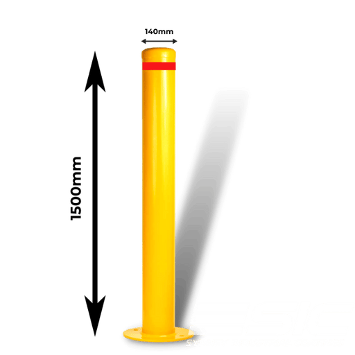 1500mm high surface mount safety bollards