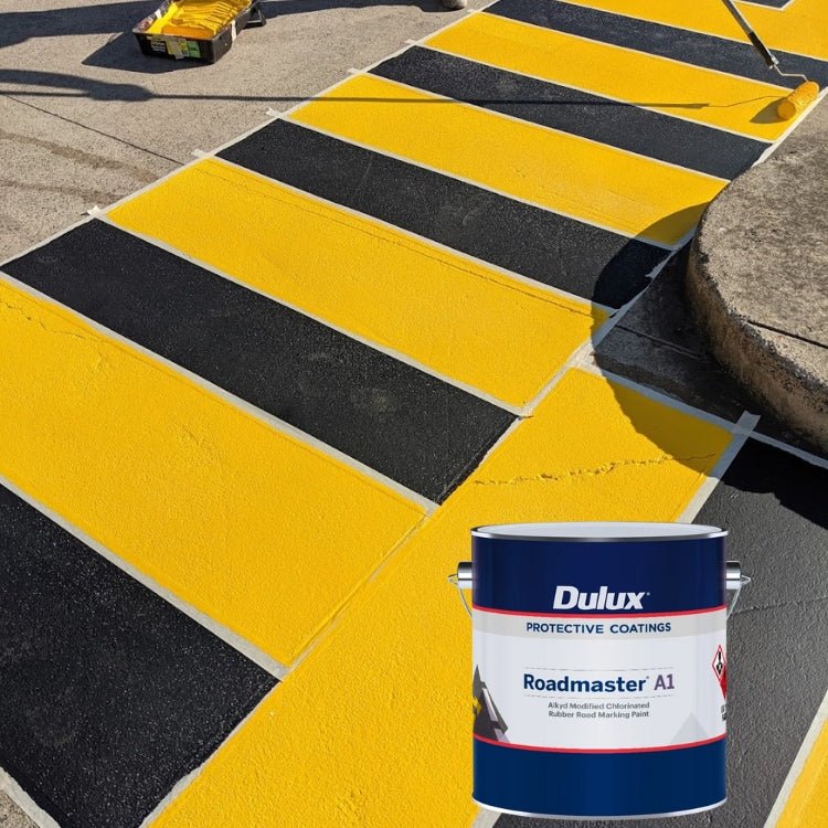 Dulux Roadmaster A1 yellow and black  line marking 