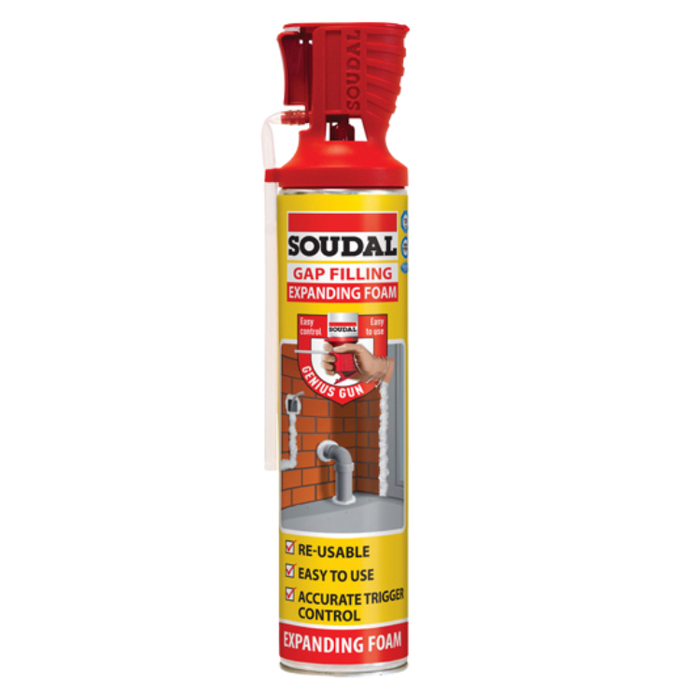 Soudal Genius Gun Gap Filling & Expanding Foam - Champagne