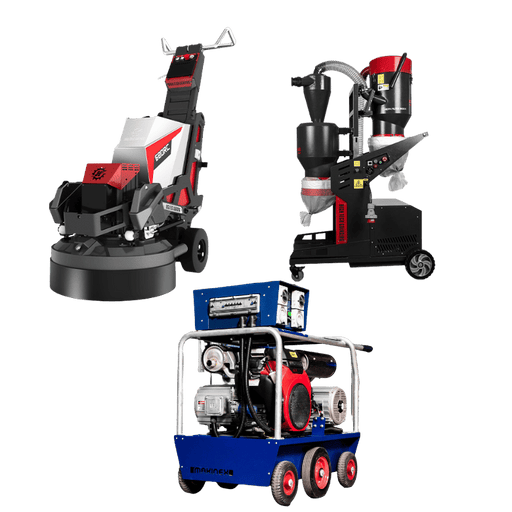 Hire Xingyi 680RC Remote Controlled Concrete Floor Grinder /Polisher and Dust Extractor + 32KVA generator - ProTrade Warehouse