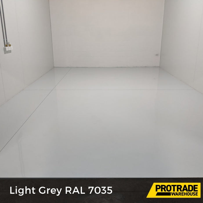 Light grey epoxy floor garage