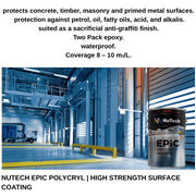 NuTech Epic Polycryl high strength surface coating can with warehouse background