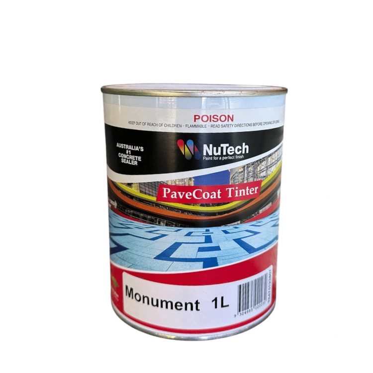 Can of NuTech PaveCoat Tinter Monument 1L 