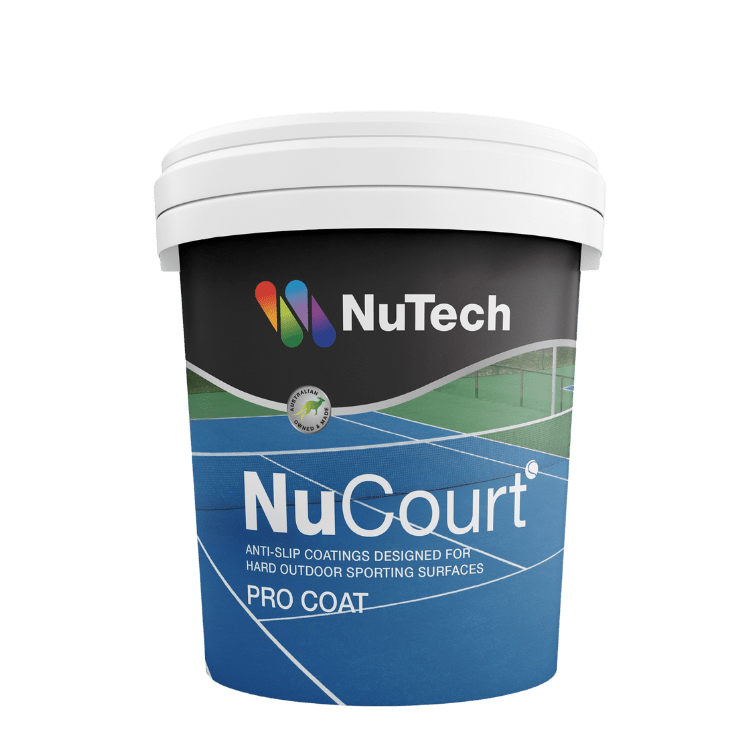 Bucket of NuTech NuCourt Pro Coat on a white background