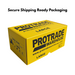 Yellow box of spike shoes with protrade warehouse logo
