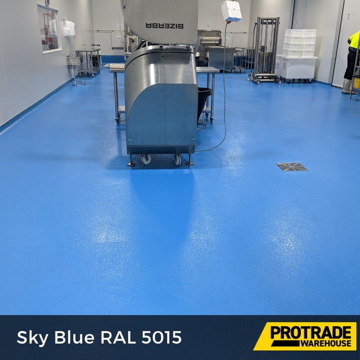 Sky blue Epoxy color application in factory
