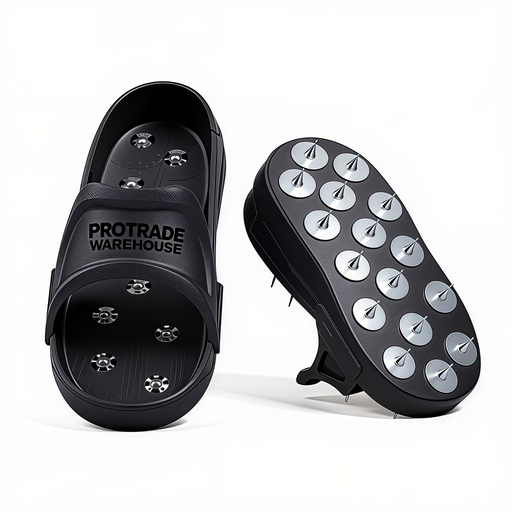Black epoxy shoes with silver spikes