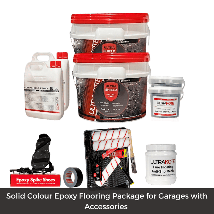 Solid Colour Epoxy Flooring Package for Garages, up to 40sqm