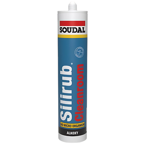 300ml White Soudal Silirub Cleanroom Silicone Sealant 