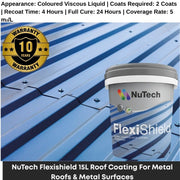 Nutech Flexishield Metal Roof Coating 15L - ProTrade Warehouse