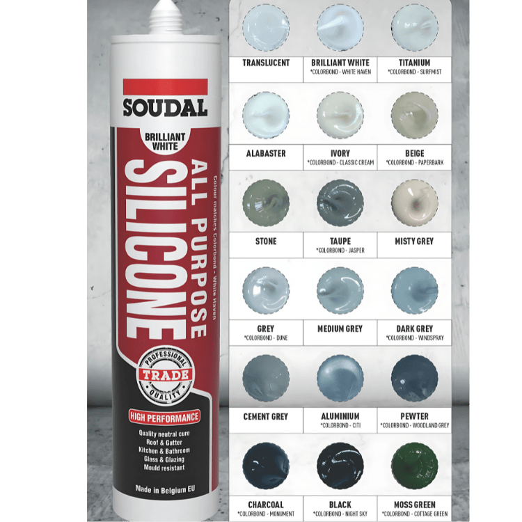 Soudal All Purpose Silicone Sealant 300ml Concrete Grey - ProTrade Warehouse